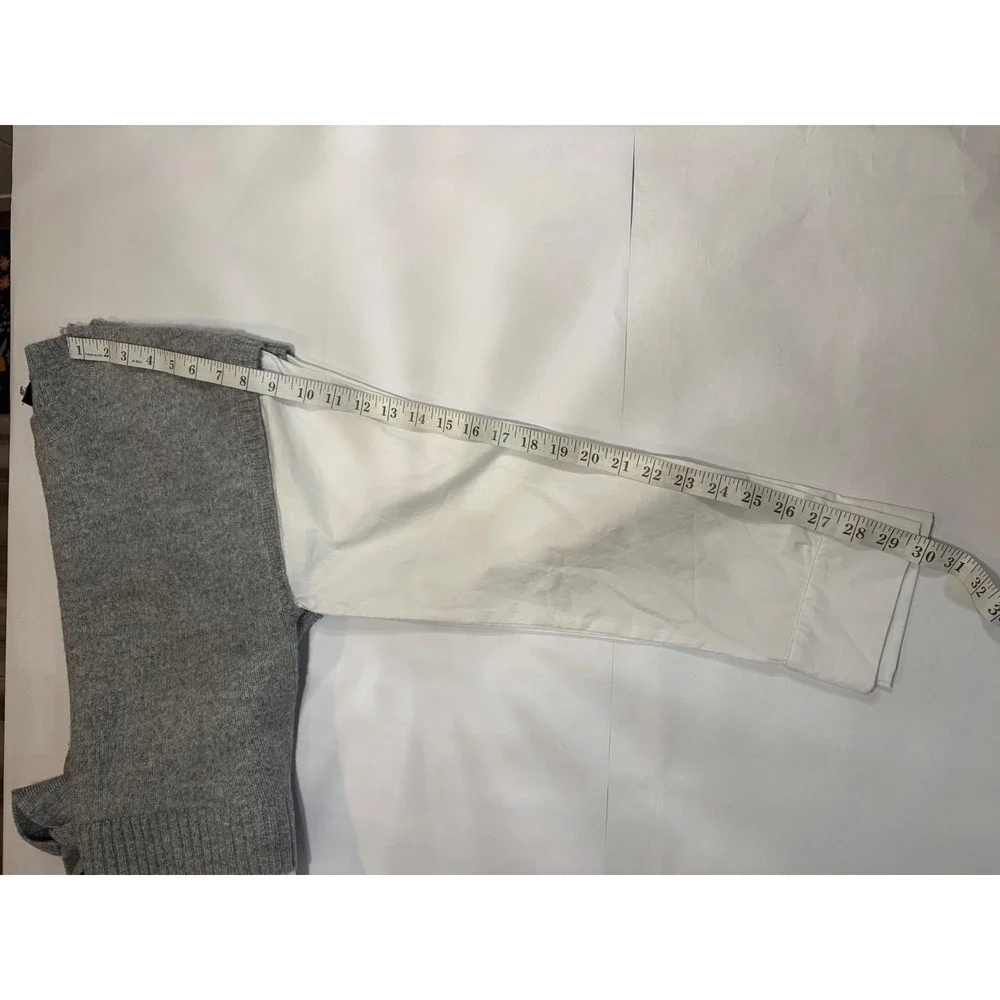 NEW VICI Grey Knit Sweater Vest White Button Down Layered Tie Back Top Small - Picture 5 of 13